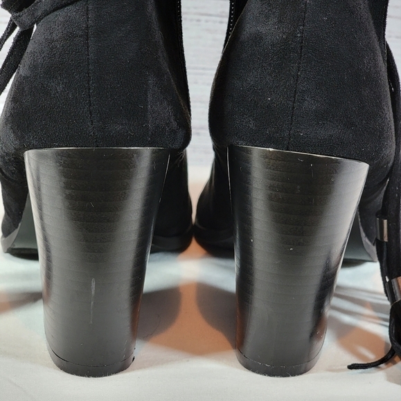 YOKI Katty Ankle Booties with Tie Around Tassle Black Size 9 - Picture 5 of 9